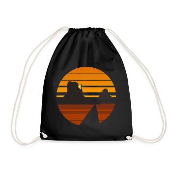 Desert Sunset Silhouette Design - Drawstring Bag - black - Front