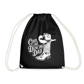 Cool Country Western Line Dancing Dad Design - Drawstring Bag - black - Front
