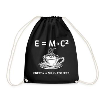 Kaffeetrinker Kaffeeformel E=MC2 - Turnbeutel - Schwarz - Vorne