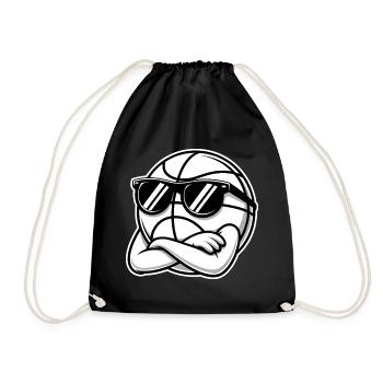 Cooler Basketball - Sportlogo - Turnbeutel - Schwarz - Vorne