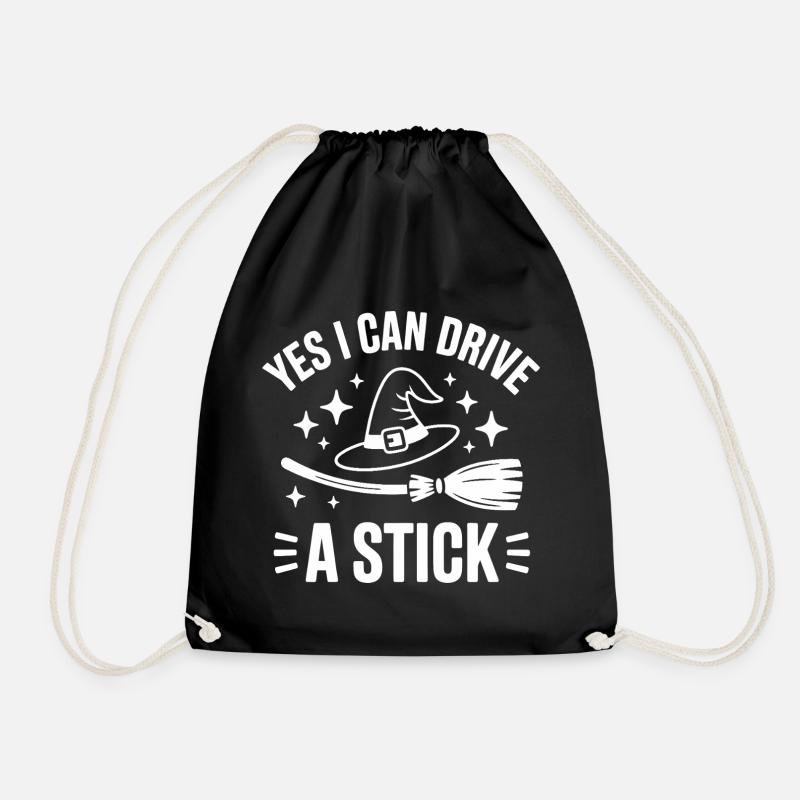 Yes I Can Drive A Stick - Drawstring Bag - black