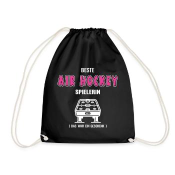 Best Air Hockey Player Air Hockey Women - Drawstring Bag - black - Front