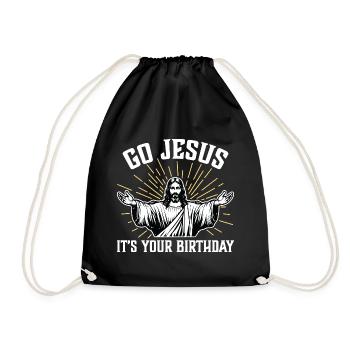 Go Jesus it's your birthday - Drawstring Bag - black - Front