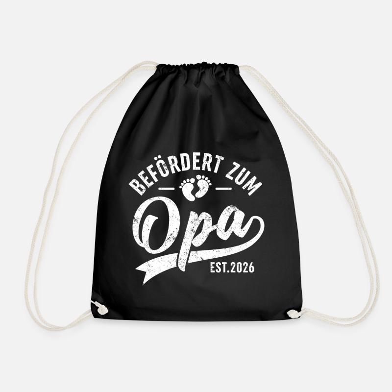 Befördert zum Opa 2026 | Opa Geschenk - Turnbeutel - Schwarz