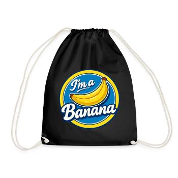 Banana Costume Carnival Fruit Stickers Yellow Funny - Drawstring Bag - black - Front
