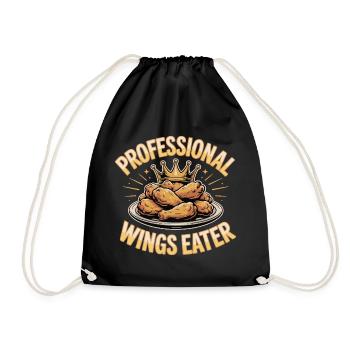 BBQ Chicken Wings Food Funny - Drawstring Bag - black - Front