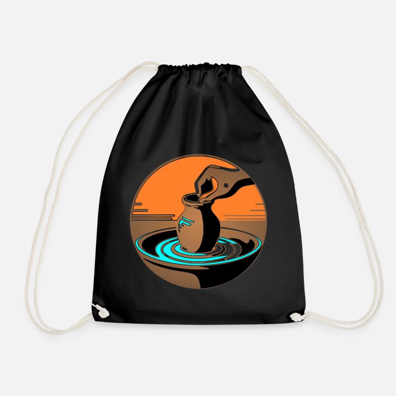 Zen Pottery Master - Blue Edition - Drawstring Bag - black