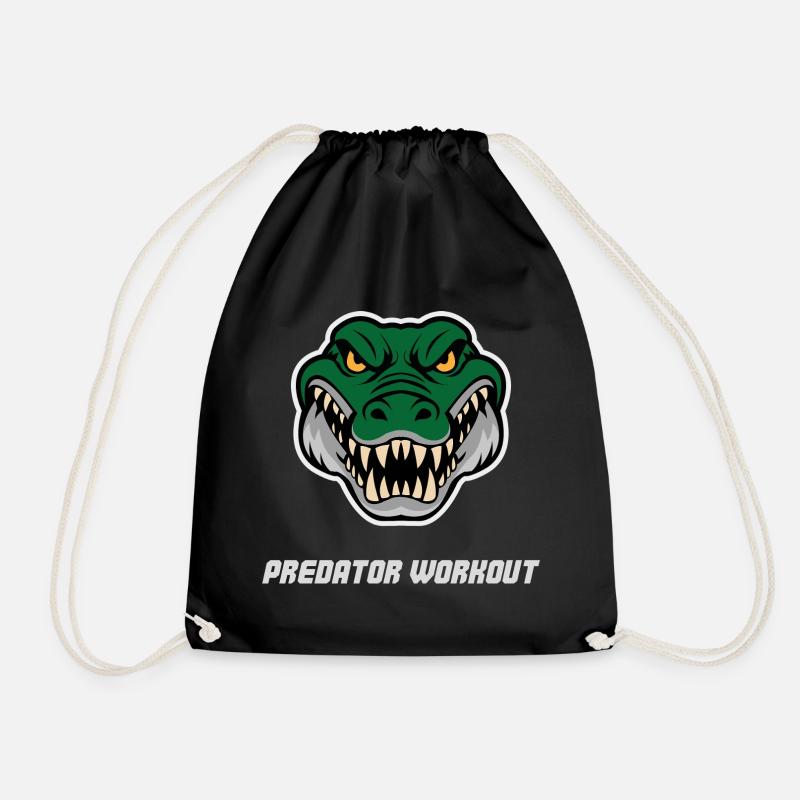 Crocodile Workout – Hard Training & Combat Sports  - Drawstring Bag - black