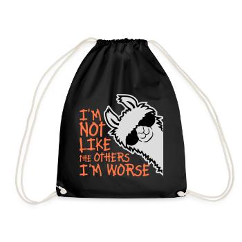 Lama Sunglasses Not Like The Others I'm Worse - Drawstring Bag - black - Front