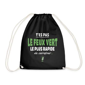 T’es pas le feu vert le plus rapide – Vanne - Sac de sport léger - noir - Devant