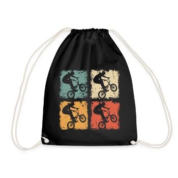 BMX Biker Trick Im Vintage Stil - Turnbeutel - Schwarz - Vorne