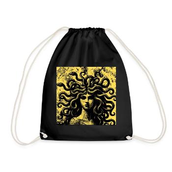 Hard techno rave outfit - Méduse industrial techno - Sac de sport léger - noir - Devant