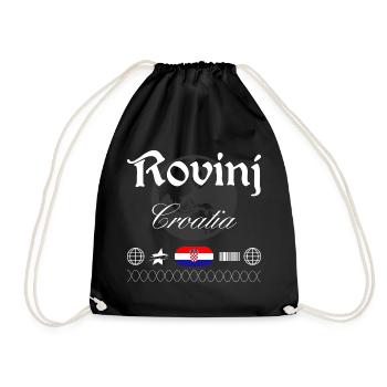 Rovinj Kroatien Streetwear Reise Souvenir - Turnbeutel - Schwarz - Vorne