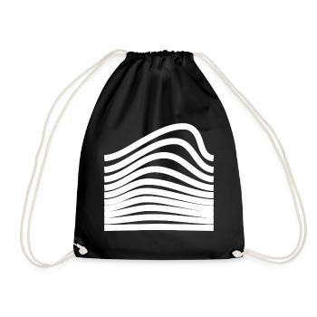 Wellige, fette Linien-Designs - Turnbeutel - Schwarz - Vorne