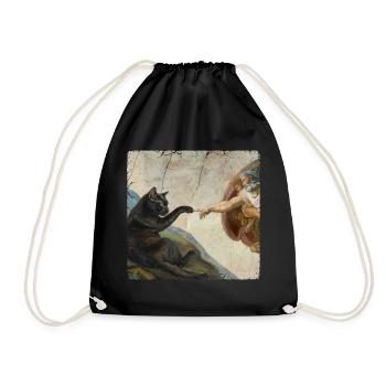 Chat gifle la main de Dieu Mème des chats drôles - Sac de sport léger - noir - Devant