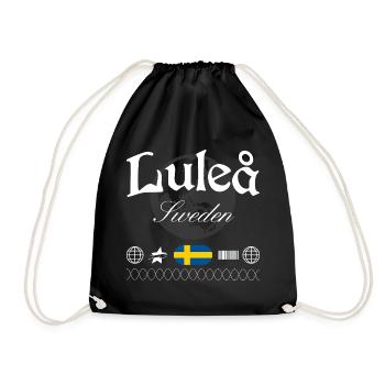 Luleå Schweden Streetwear Reise Souvenir - Turnbeutel - Schwarz - Vorne