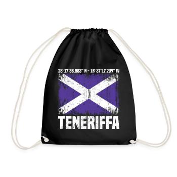Teneriffa Koordinaten - Turnbeutel - Schwarz - Vorne