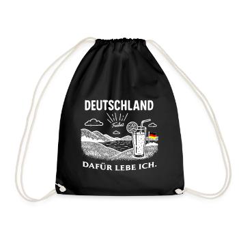 Deutschland - Dafür lebe ich  - Turnbeutel - Schwarz - Vorne