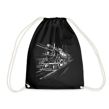 Croquis du train - Sac de sport léger - noir - Devant