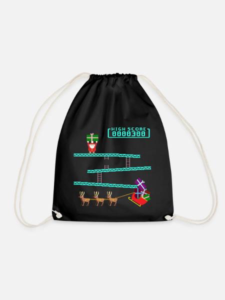 Santa Kong - Drawstring Bag - black