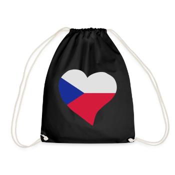 Czech heart - Drawstring Bag - black - Front
