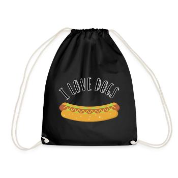 J'adore les chiens. Les hot-dogs ^^ - Sac de sport léger - noir - Devant