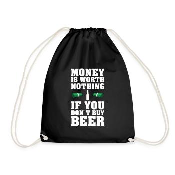 PAROLES DE BIÈRE DRÔLE DE L'ARGENT WORTH BEER RIEN - Sac de sport léger - noir - Devant