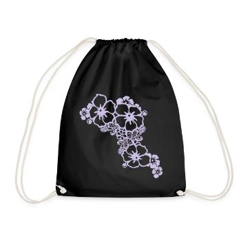 flower - Drawstring Bag - black - Front