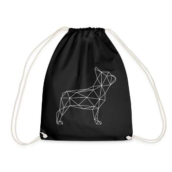 Bouledogue français géométrique - Sac de sport léger - noir - Devant
