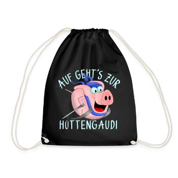 Hüttengaudi - Pistensau - Drawstring Bag - black - Front