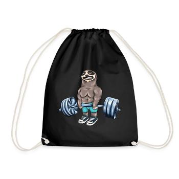 Faultier Training Gewicht Sommer Strand Geschenk - Turnbeutel - Schwarz - Vorne