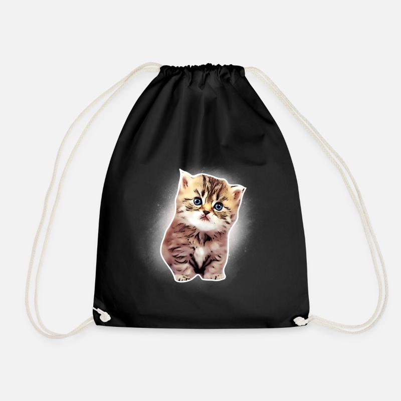 Kitten - Drawstring Bag - black