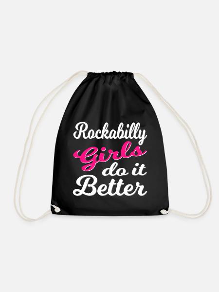 Rockabilly Vintage Mädchenpower - Turnbeutel - Schwarz