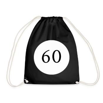 60.Geburtstag 60 Jahre Vorlage Muster - Turnbeutel - Schwarz - Vorne