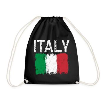 Drapeau Italien au coup de pinceau - Sac de sport léger - noir - Devant