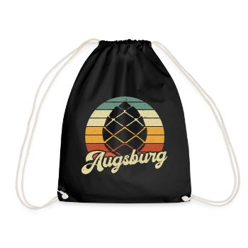 Augsburg Zirbelnuss Retro Fuggerstadt - Drawstring Bag - black - Front