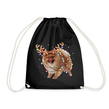 Noël Poméranien Lover Noël Chien Cadeau - Sac de sport léger - noir - Devant