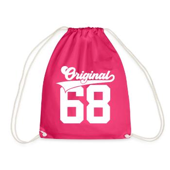 58. GEBURTSTAG 1968 ORIGINAL 68 - Turnbeutel - Fuchsia - Vorne