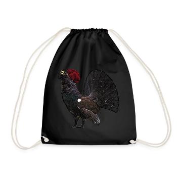 Capercaillie with Black Forest Bollenhut - Drawstring Bag - black - Front