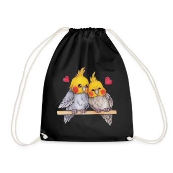 Niedlich Nymphen Geschenk Nymphensittich Liebhaber - Turnbeutel - Schwarz - Vorne