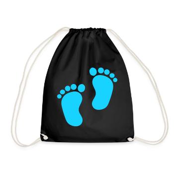 Pieds de bébé Garçon bleu - Sac de sport léger - noir - Devant