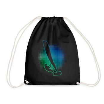 Men's Surfing Windsurfing Surfer Windsurfer - Drawstring Bag - black - Front