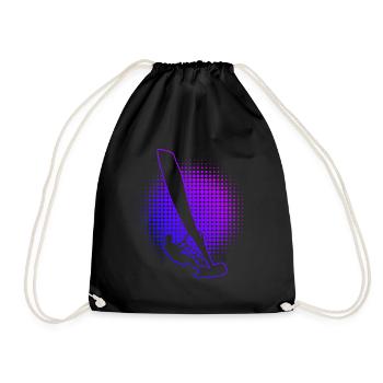 Windsurf Damen Windsurfer Surfen Surfer Windsurfen - Turnbeutel - Schwarz - Vorne