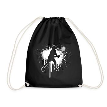 Badminton Player Badminton Squash Badminton - Drawstring Bag - black - Front