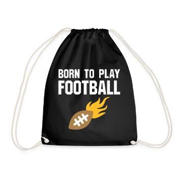 Né pour jouer au football (Football mit Flammen) - Sac de sport léger - noir - Devant