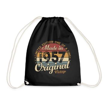 Vintage 1957 Vintage Retro Cadeau d’anniversaire - Sac de sport léger - noir - Devant