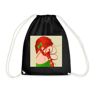 Fille à tête rousse - Sac de sport léger - noir - Devant