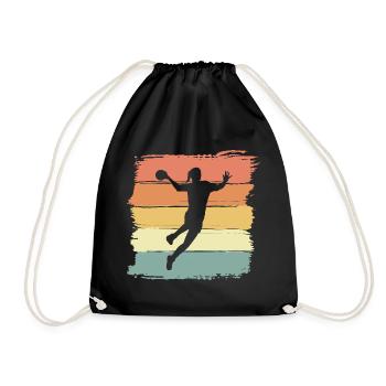 Handball féminin rétro vintage Handball Player - Sac de sport léger - noir - Devant