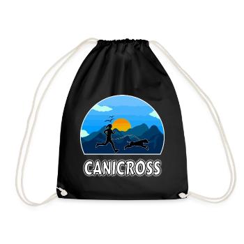 Canicross Natur Laufen Hund Hundesport - Turnbeutel - Schwarz - Vorne