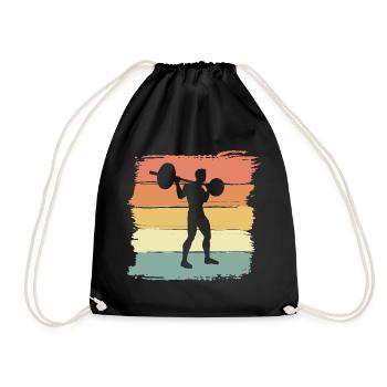 Musculation Fitness Poids Lifting Rétro Vintage - Sac de sport léger - noir - Devant